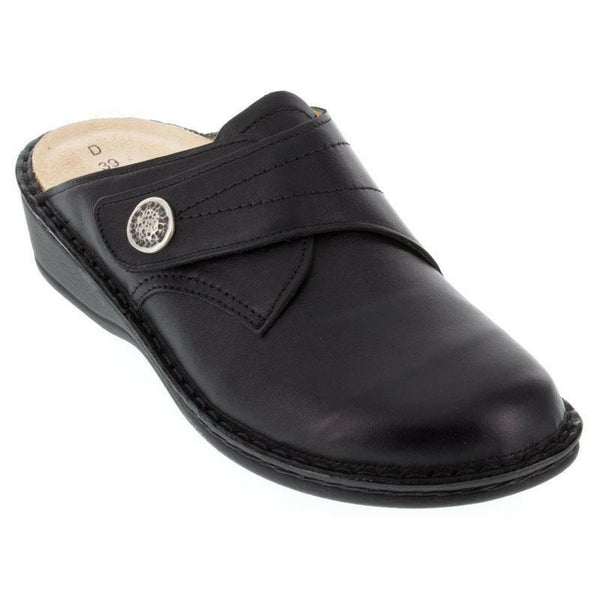 Finn Comfort Santa Fe Leather Soft Footbed Black