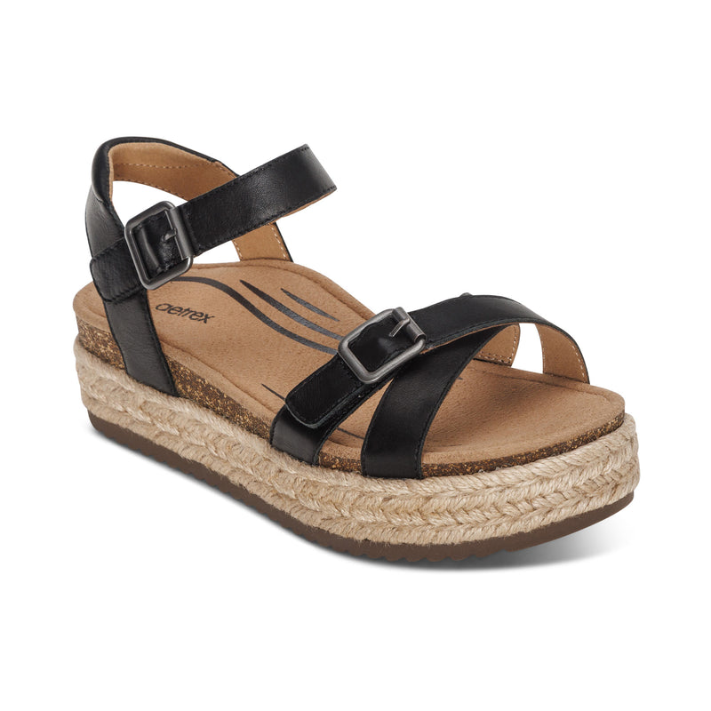 Aetrex Paula Black Sandal