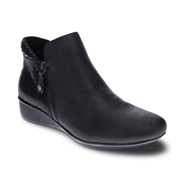 Revere Damascus : Womens Casual Boot Onyx/Black Lizzard