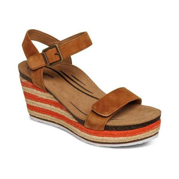 Aetrex Sydney Cognac Sandals