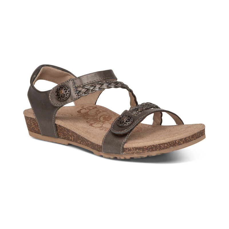 Aetrex Jillian Leather Bronze Sandals