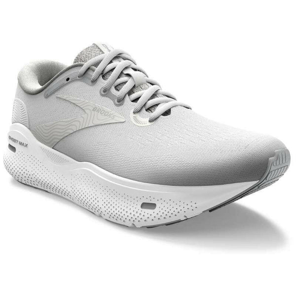 Brooks Ghost Max: Women's White/Oyster/Metallic Silver