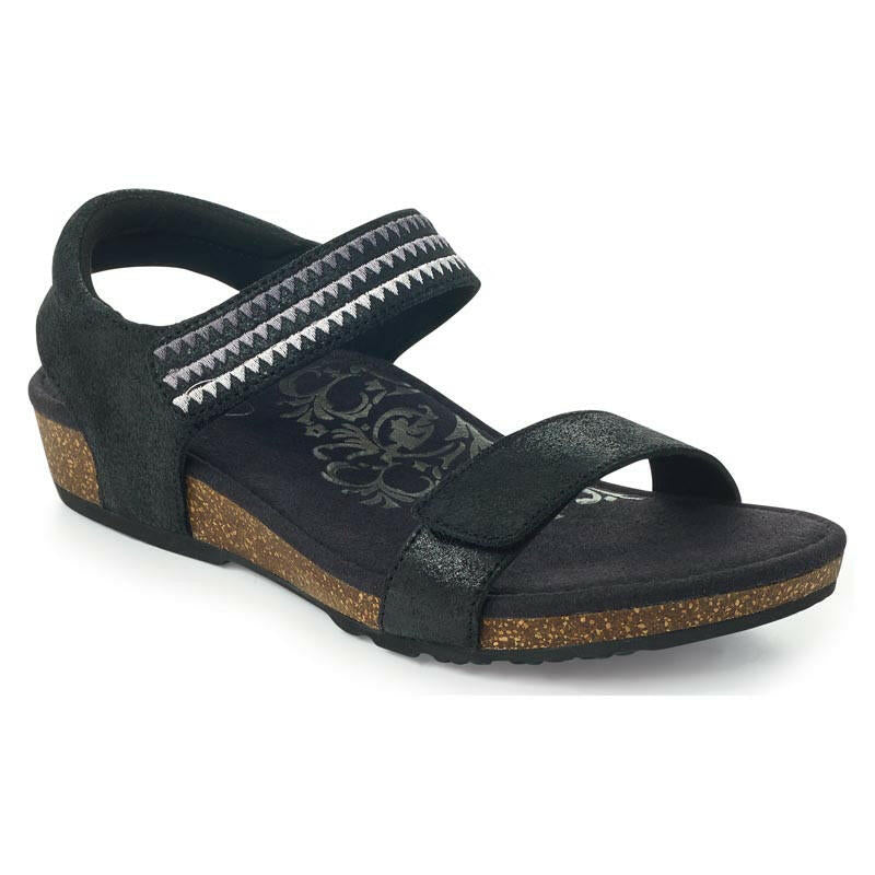 Aetrex Capri Black Sandals