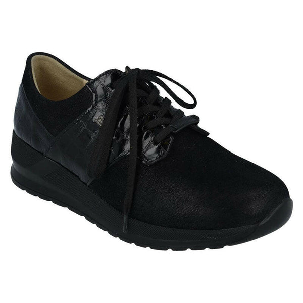 Finn Comfort Caino Black Croc Shoes