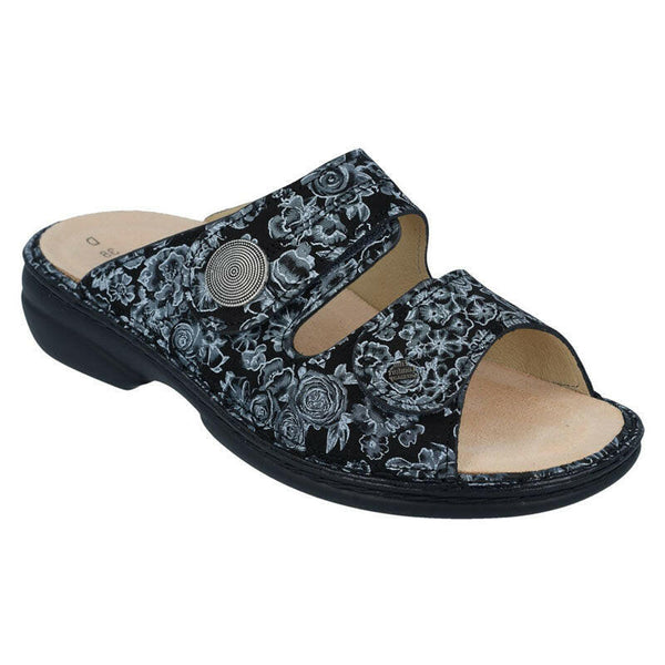 Finn Comfort Sansibar Black Roses Sandals