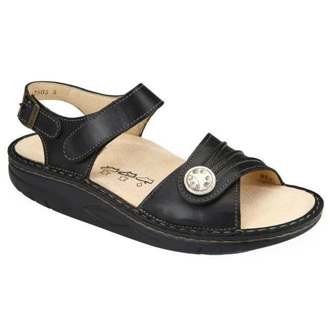 Finn Comfort Sausalito Leather Soft Footbed Black