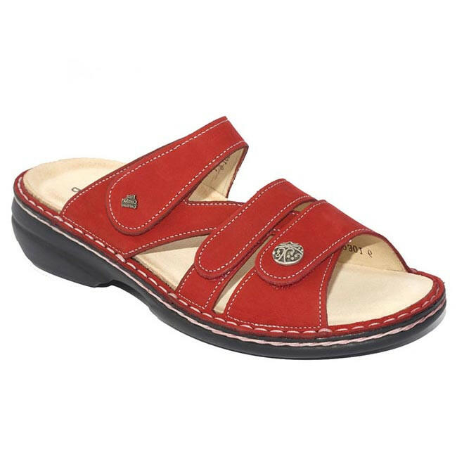 Finn Comfort Ventura Nubuck Soft Footbed Red Sandals